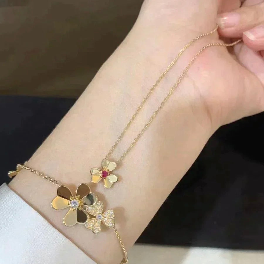[Solara Jewelry]FRIVOLE GOLD FLOWER NECKLACE