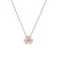 [Solara Jewelry]FRIVOLE ROSE GOLD FLOWER DIAMOND NECKLACE