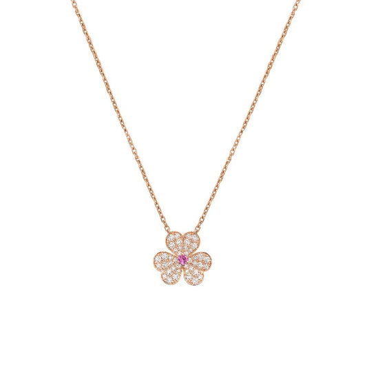 [Solara Jewelry]FRIVOLE ROSE GOLD FLOWER DIAMOND NECKLACE
