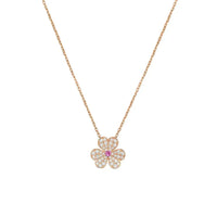 [Solara Jewelry]FRIVOLE ROSE GOLD FLOWER DIAMOND NECKLACE