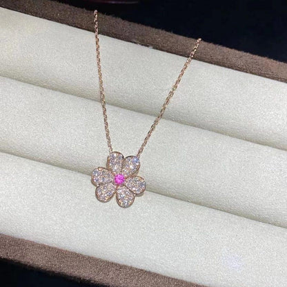 [Solara Jewelry]FRIVOLE ROSE GOLD FLOWER DIAMOND NECKLACE