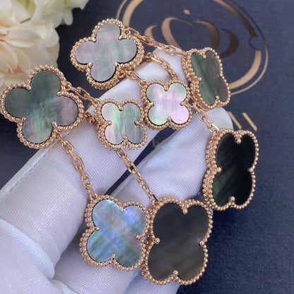 [Solara Jewelry]CLOVER EARRINGS DARK MOP 4 MOTIFS ROSE GOLD