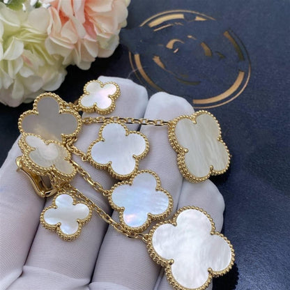 [Solara Jewelry]CLOVER EARRINGS WHITE MOP 4 MOTIFS GOLD