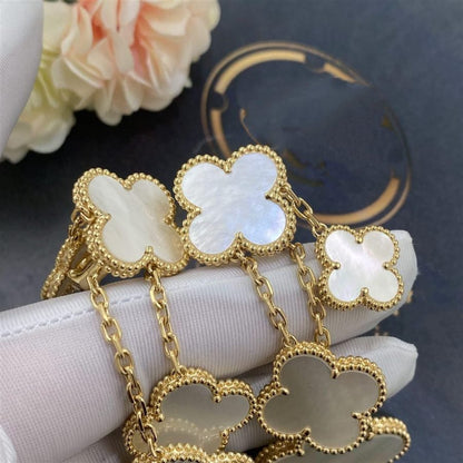[Solara Jewelry]CLOVER EARRINGS WHITE MOP 4 MOTIFS GOLD