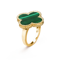 [Solara Jewelry]CLOVER MALACHITE RING
