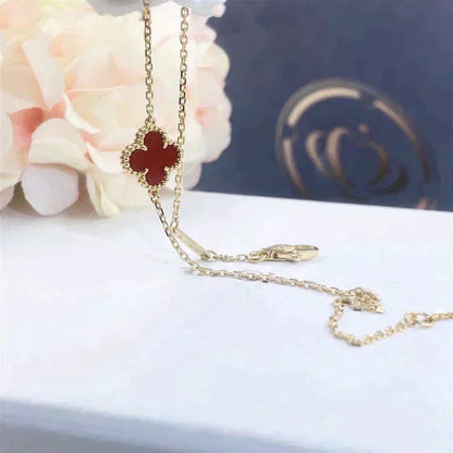 [Solara Jewelry]CLOVER  CARNELIAN SINGLE FLOWER BRACELET