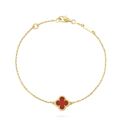 [Solara Jewelry]CLOVER  CARNELIAN SINGLE FLOWER BRACELET
