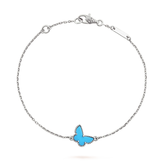 [Solara Jewelry]BUTTERFLY TURQUOISE BUTTERFLY BRACELET SILVER