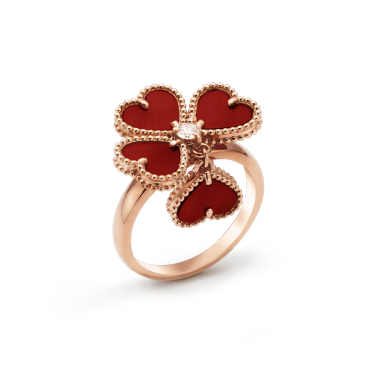 [Solara Jewelry]SWEET CLOVER CARNELIAN RING