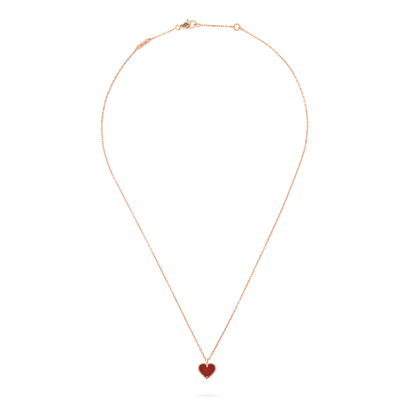 [Solara Jewelry]SWEET CLOVER CARNELIAN HEART NECKLACE
