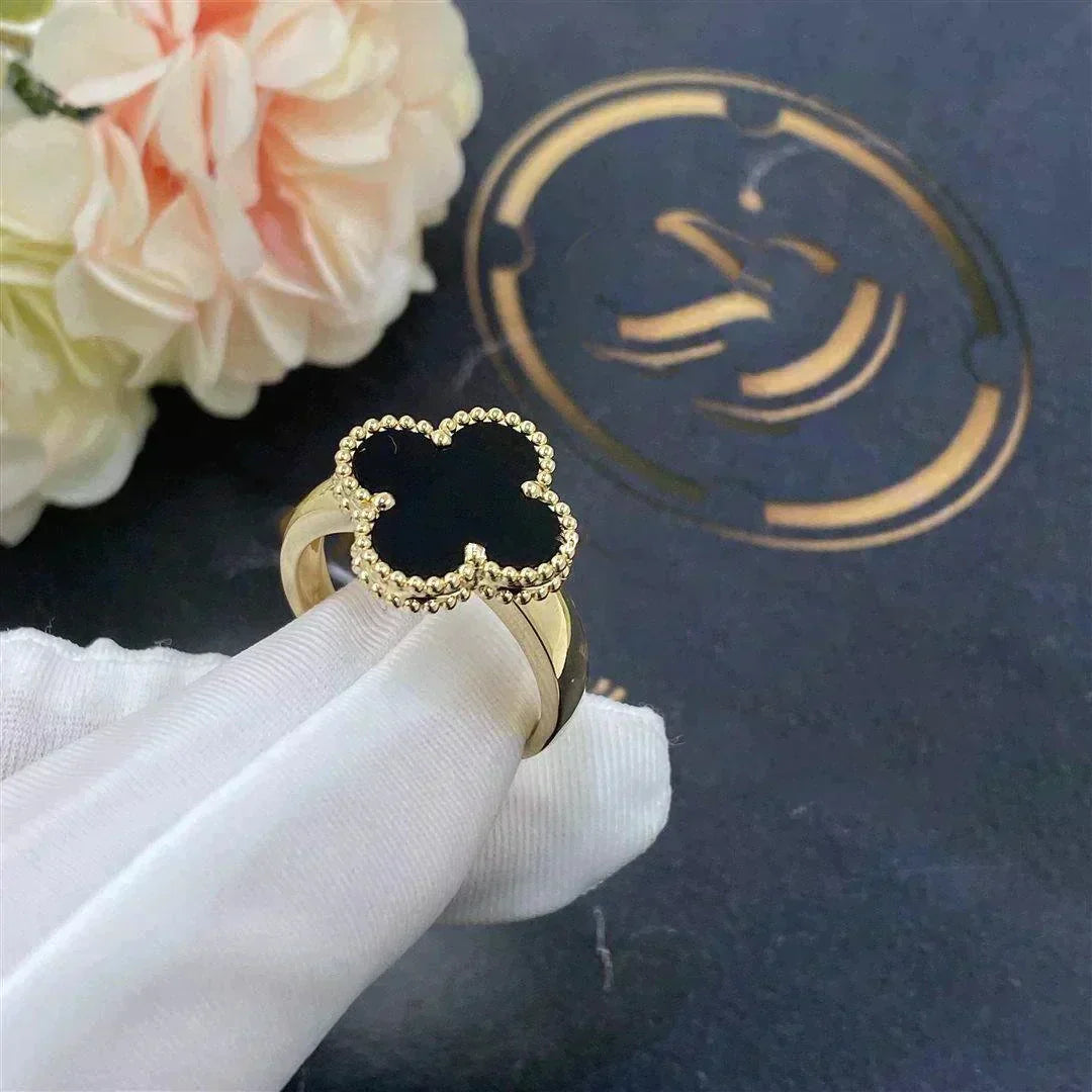 [Solara Jewelry]CLOVER ONYX RING