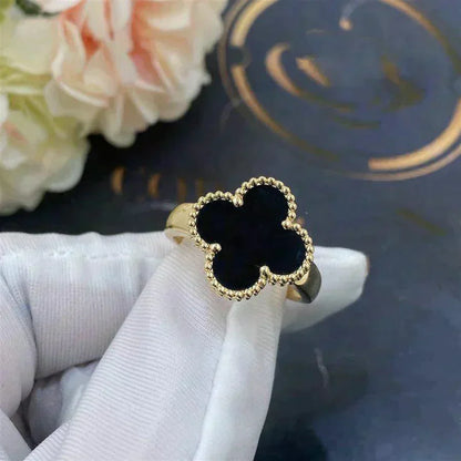 [Solara Jewelry]CLOVER ONYX RING