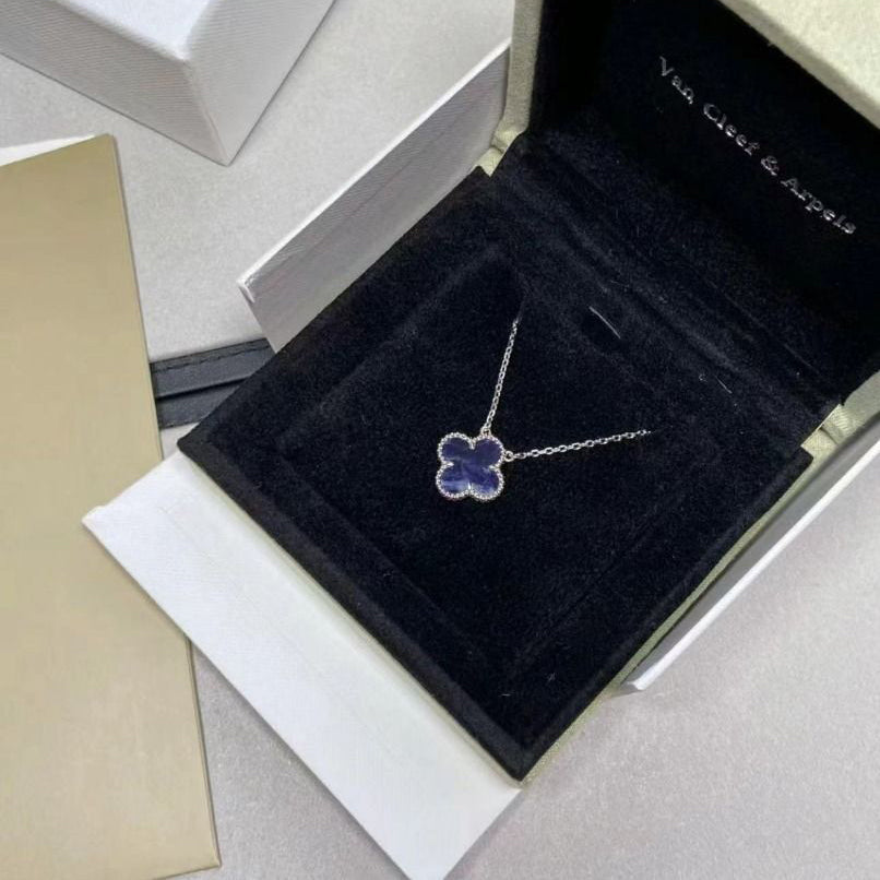[Solara Jewelry]CLOVER 15MM PIETERSITE NECKLACE SILVER