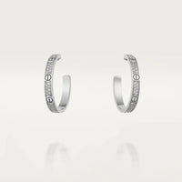 [Solara Jewelry]LOVE DIAMOND SILVER HOOP EARRINGS