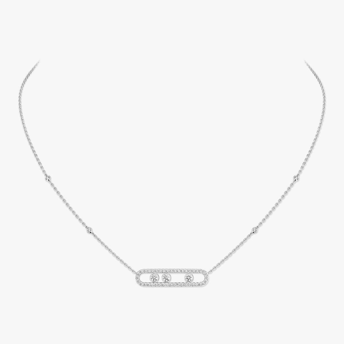[Solara jewelry] Move Pave_ Rose Gold Diamond Necklace