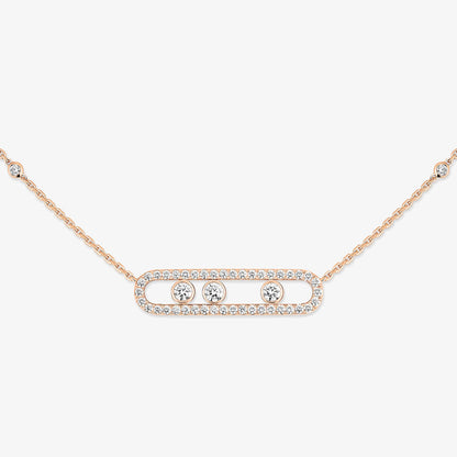[Solara jewelry] Move Pave_ Rose Gold Diamond Necklace