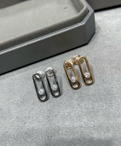 [Solara jewelry]MOVE UNO SMALL 1 DIAMOND EARRINGS