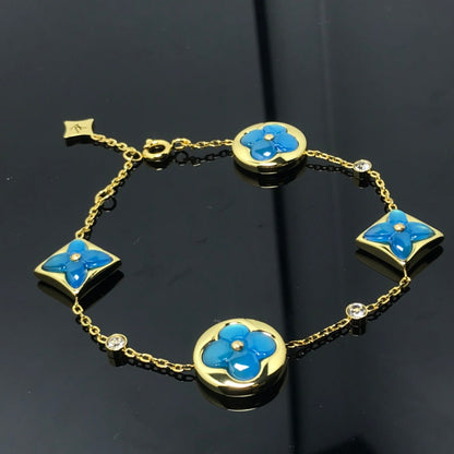 [Solara Jewelry]STAR AND SUN 4 MOTIF BLUE BRACELET