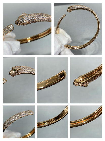 [Solara Jewelry]PANTHERE FULL DIAMOND OPEN BRACELET