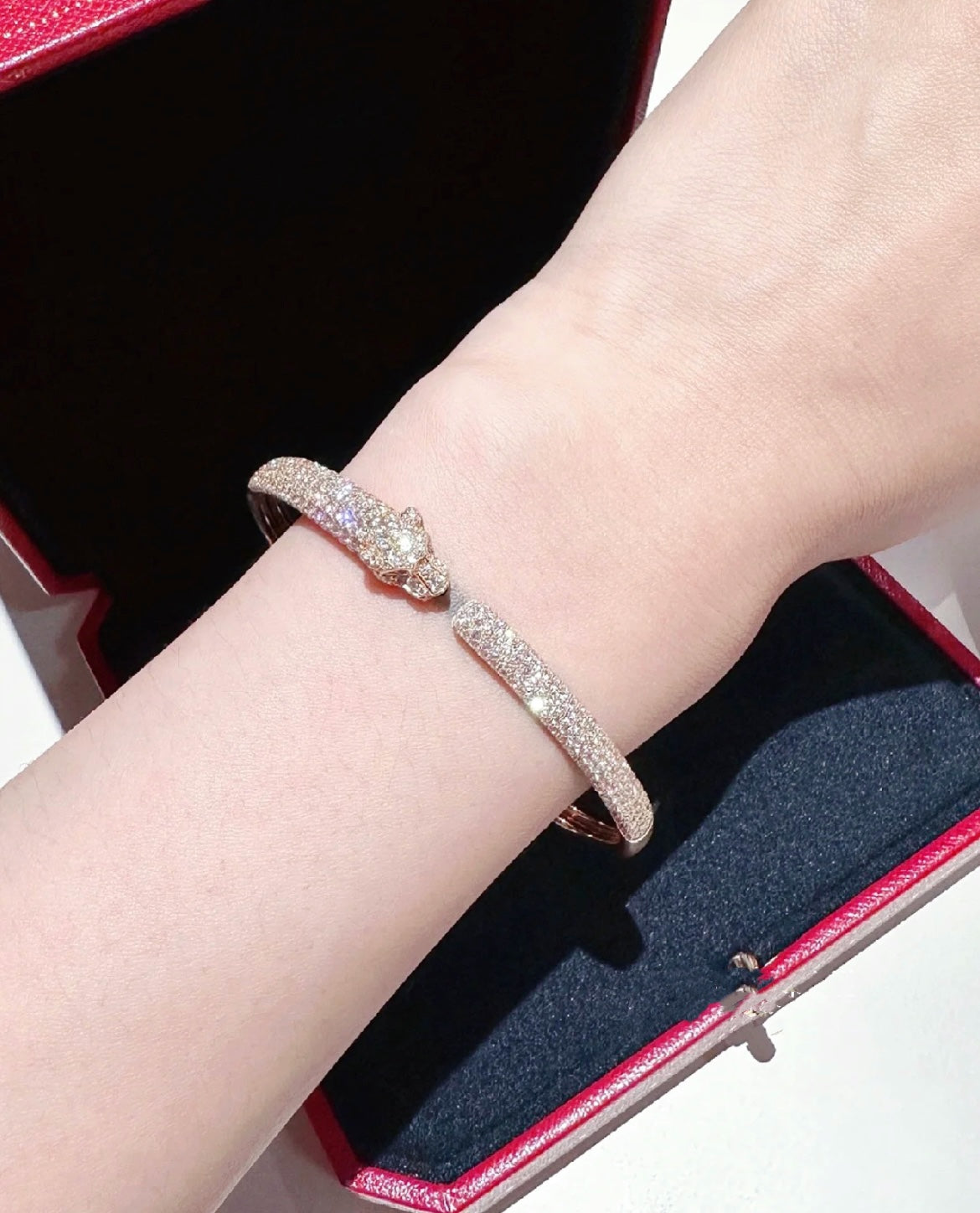 [Solara Jewelry]PANTHERE FULL DIAMOND OPEN BRACELET