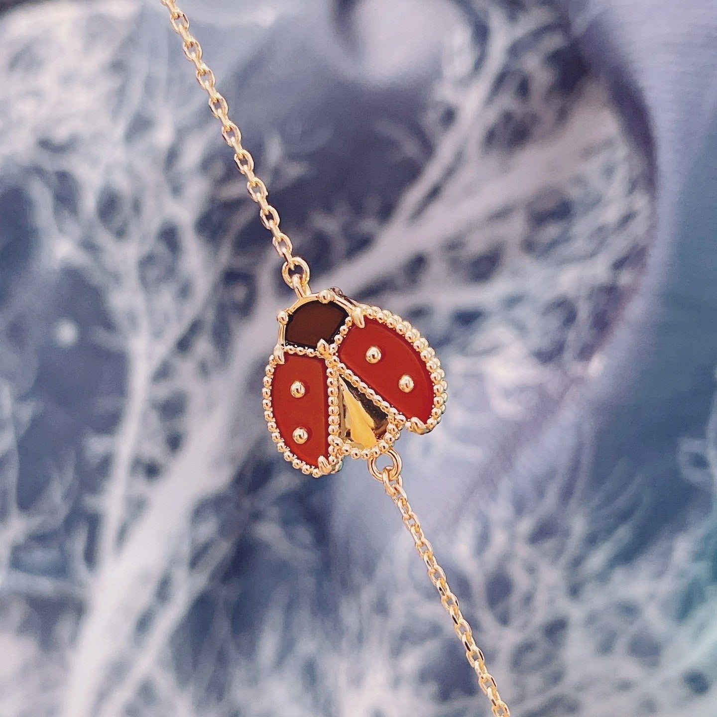 [Solara Jewelry]LUCKY SPRING 1 MOTIF PINK GOLD BRACELET