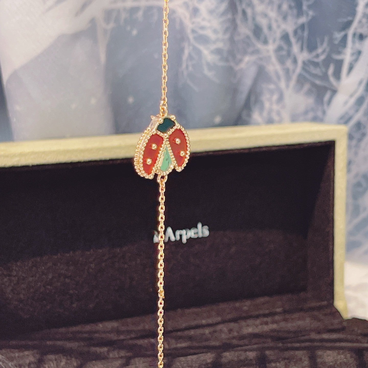 [Solara Jewelry]LUCKY SPRING 1 MOTIF PINK GOLD BRACELET