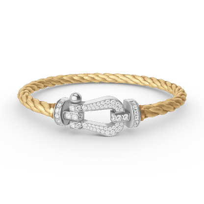 [Solara Jewelry]FORCE LARGE HORSESHOE FULL DIAMOND BRACELET SILVER