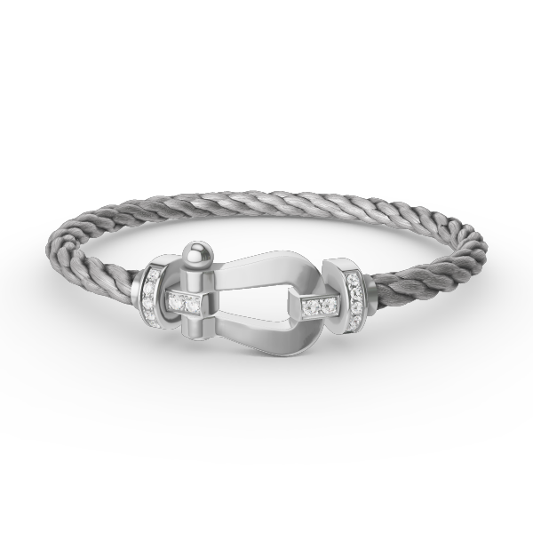 [Solara Jewelry]FORCE LARGE HORSESHOE HALF DIAMOND BRACELET SILVER