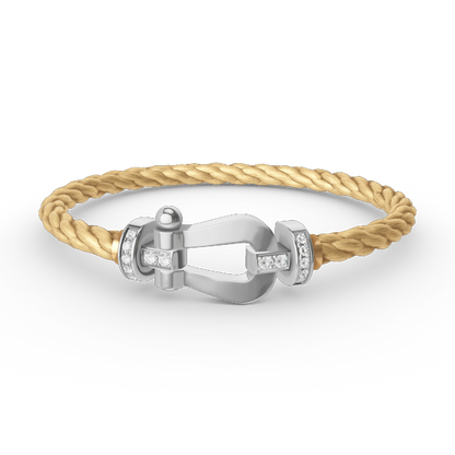 [Solara Jewelry]FORCE LARGE HORSESHOE HALF DIAMOND BRACELET SILVER