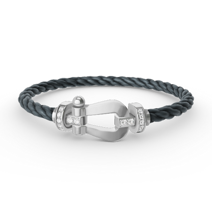 [Solara Jewelry]FORCE LARGE HORSESHOE HALF DIAMOND BRACELET SILVER