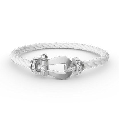 [Solara Jewelry]FORCE LARGE HORSESHOE HALF DIAMOND BRACELET SILVER