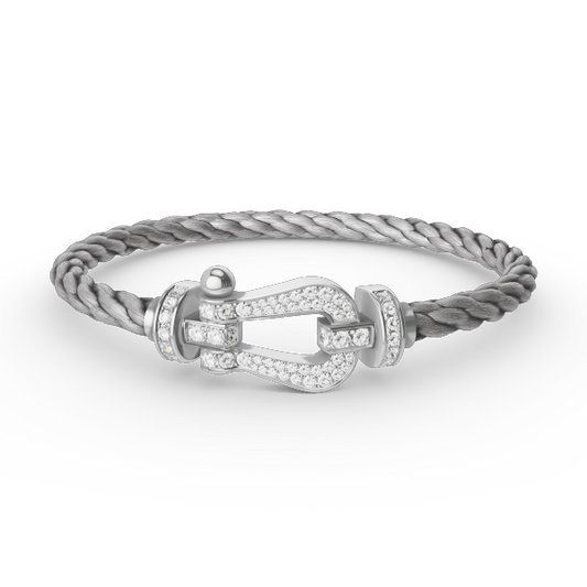 [Solara Jewelry]FORCE LARGE HORSESHOE FULL DIAMOND BRACELET SILVER