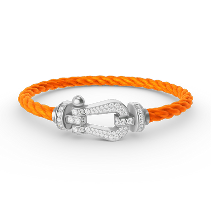 [Solara Jewelry]FORCE LARGE HORSESHOE FULL DIAMOND BRACELET SILVER
