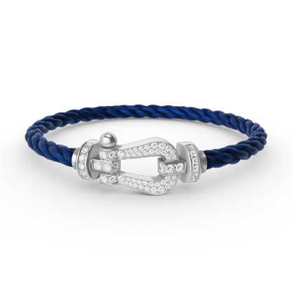 [Solara Jewelry]FORCE LARGE HORSESHOE FULL DIAMOND BRACELET SILVER