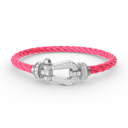 [Solara Jewelry]FORCE LARGE HORSESHOE FULL DIAMOND BRACELET SILVER