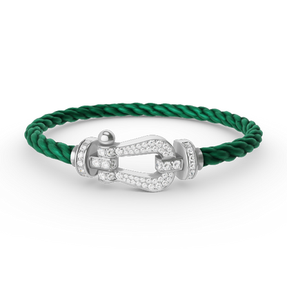 [Solara Jewelry]FORCE LARGE HORSESHOE FULL DIAMOND BRACELET SILVER
