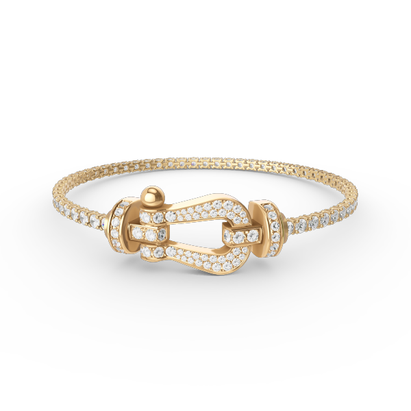[Solara Jewelry]FORCE  LARGE HORSESHOE FULL DIAMOND TENNIS BRACELET